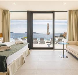 3 x 5 bedroom seafront villa with heated infinity pool near Rogoznica, sleeps 10